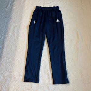 Women's Adidas Navy Sweatpants with the number 18 CLIMAWARM